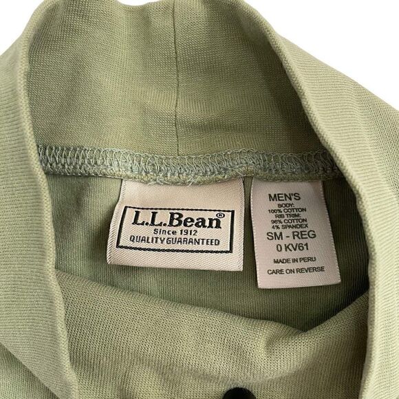 L.l. Bean Mock Neck Undershirt 100% Cotton Layering Piece Hiking Outdoor Layer - Picture 3 of 6
